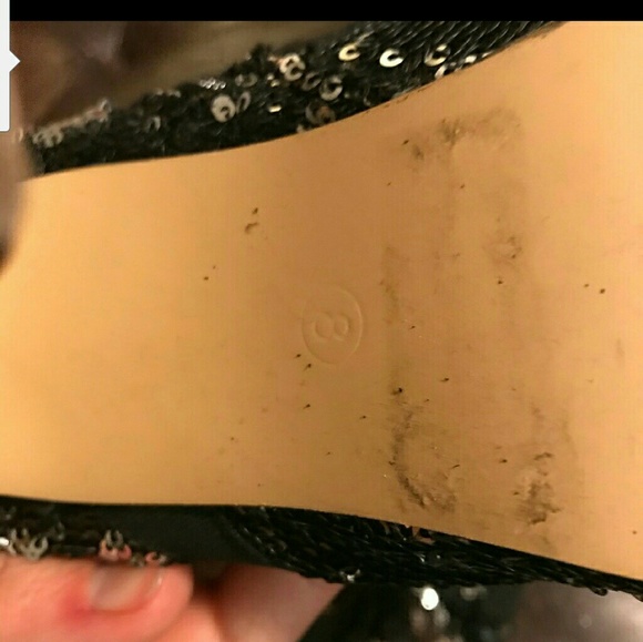 Charlotte Russe Black & Silver Sequin Heels - Picture 3 of 4